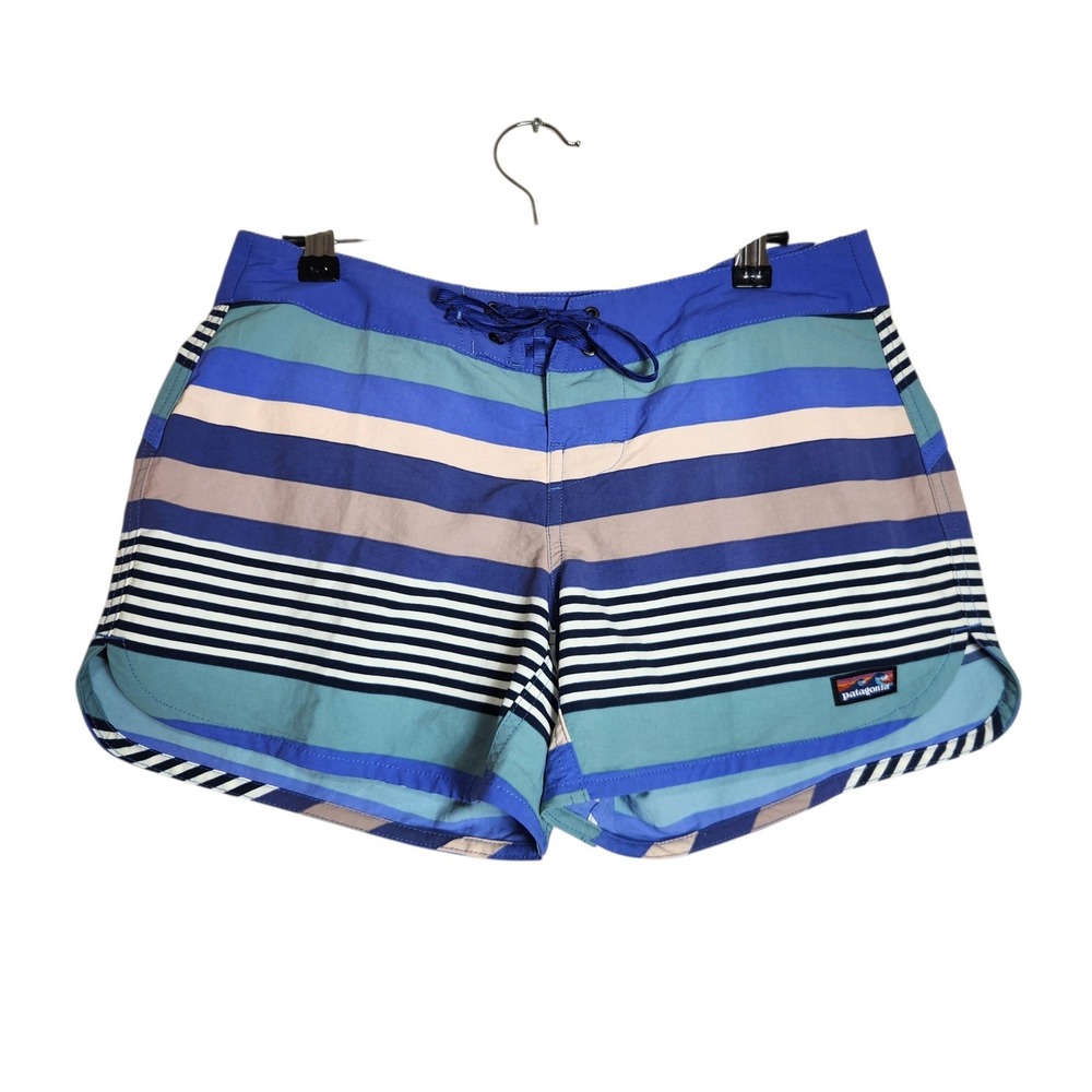 Patagonia Womens Wavefarer Boardshorts 5 in Float Blue Fitz Stripe 76594 Size 4